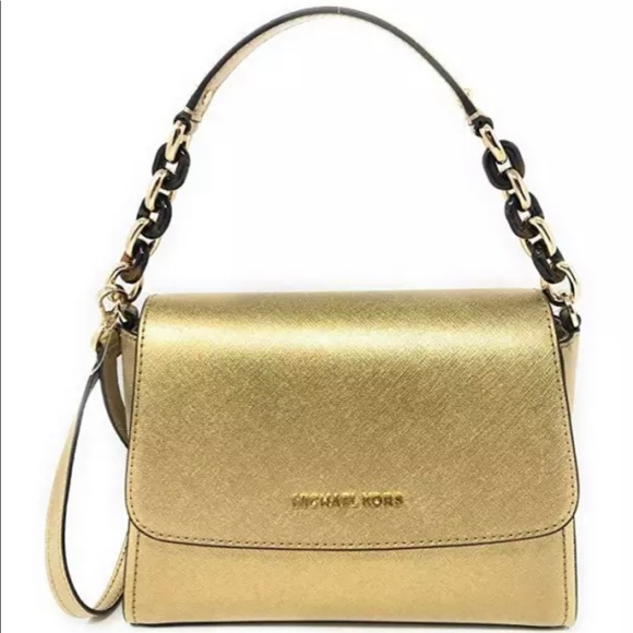 Michael Kors Handbags - Michael Kors Gold Sofia Crossbody Satchel NEW Purse